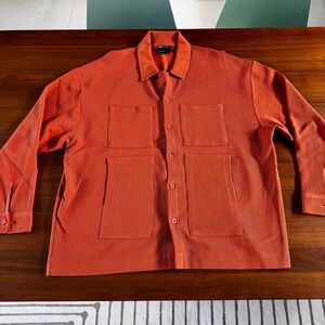 ASOS Men's Oversized Cotton Jersey Utility Jacket Chore Coat Plisse Pleated 2XL